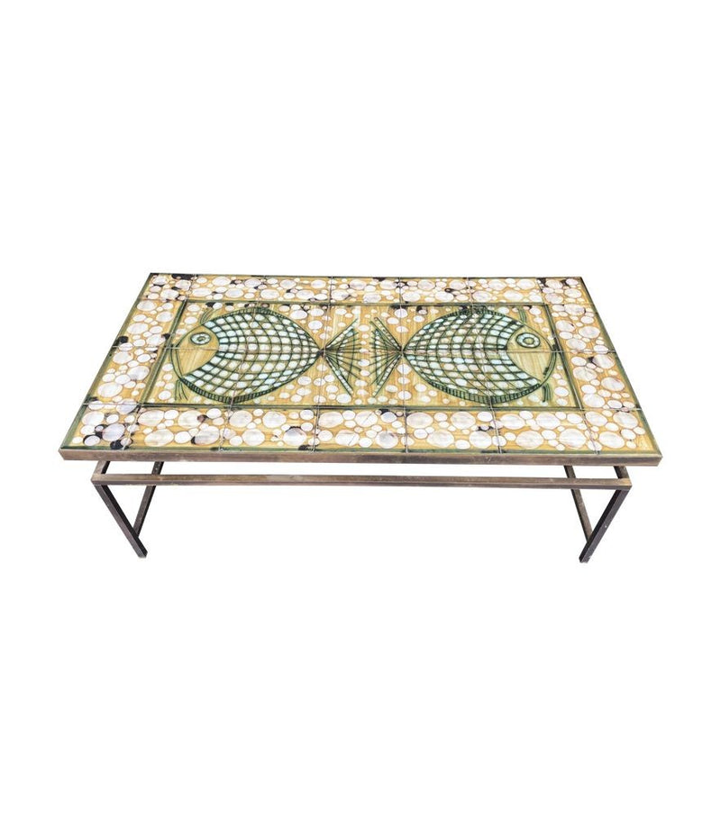 A wonderful 1960s ceramic tiled table by Dennis Townsend for Heals London