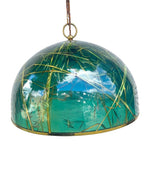 An unusual 1970s green acrylic and brass pendant light by Giovanni Banci for Banci Firenze