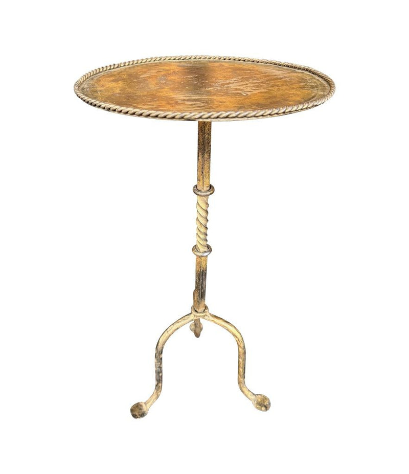 A 1950s Spanish gilt wrought iron martini table