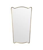 Unique shaped Mid Century Italian shield mirror with solid wood back in the style of Gio Ponti - Mid Century Mirror
