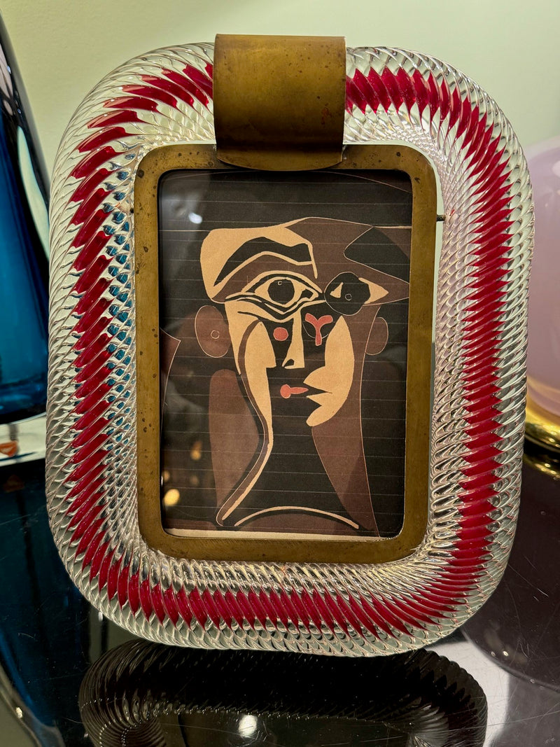 An original 1940s Murano glass picture frame attributed to Venini