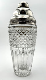 An Italian 1940s crystal and silver cocktail shaker by Florentine silversmith Italo Gori