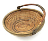 An Italian 1970s woven bamboo and brass bowl in the style of Gabriella Crespi