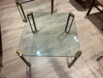 Pair of 1970s Peter Ghyczy Brass and Glass Side Tables