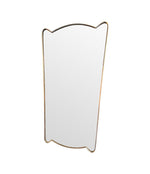 Unique shaped Mid Century Italian shield mirror with solid wood back in the style of Gio Ponti - Mid Century Mirror