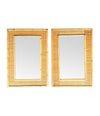 A pair of large Italian 1970s bamboo and woven rattan mirrors by Dal Vera