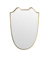 An orignal Italian 1950s shield mirror with orignal mirror plate