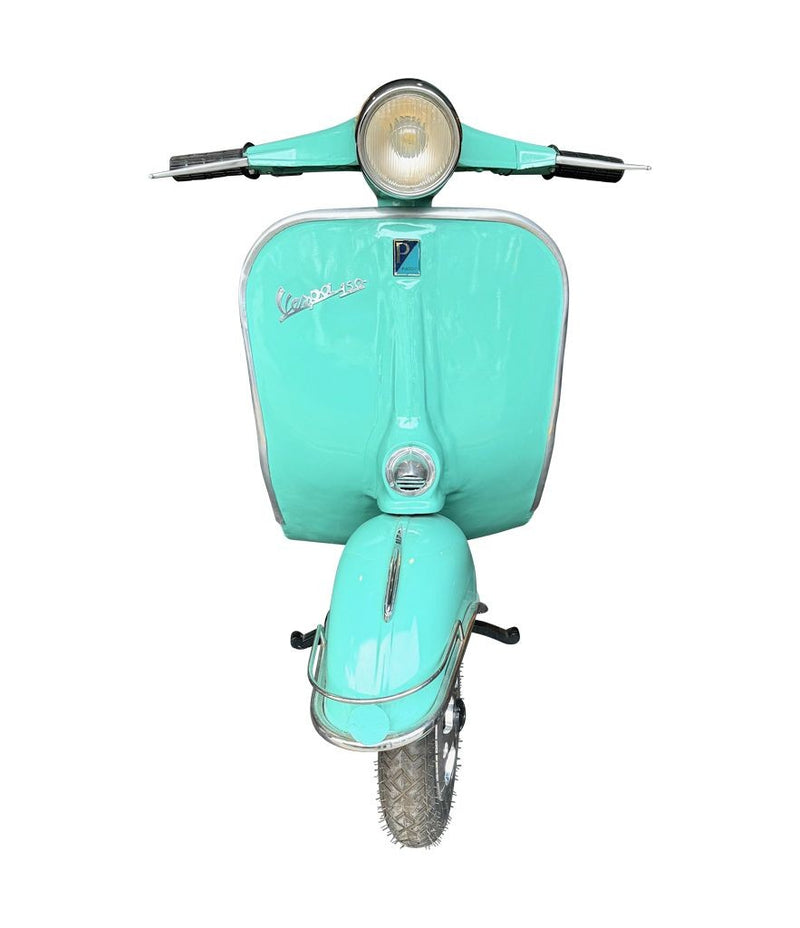 An orignal unique 1960s floor lamp made from the front half a Piaggio Vespa sprint 150