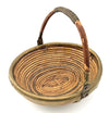 An Italian 1970s woven bamboo and brass bowl in the style of Gabriella Crespi