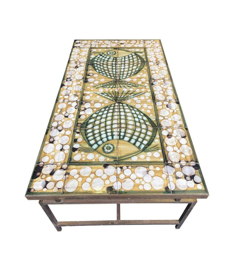 A wonderful 1960s ceramic tiled table by Dennis Townsend for Heals London