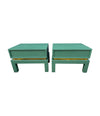 A rare pair of 1970s green lacquered side tables by Guy lefevre for Maison Jansen