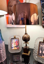 An orignal 1960s Maison Charles Pomegranate lamp with rare solid copper shade