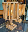 A pair of French 1960s bamboo lamps by Louis Sognot with orignal bamboo shades