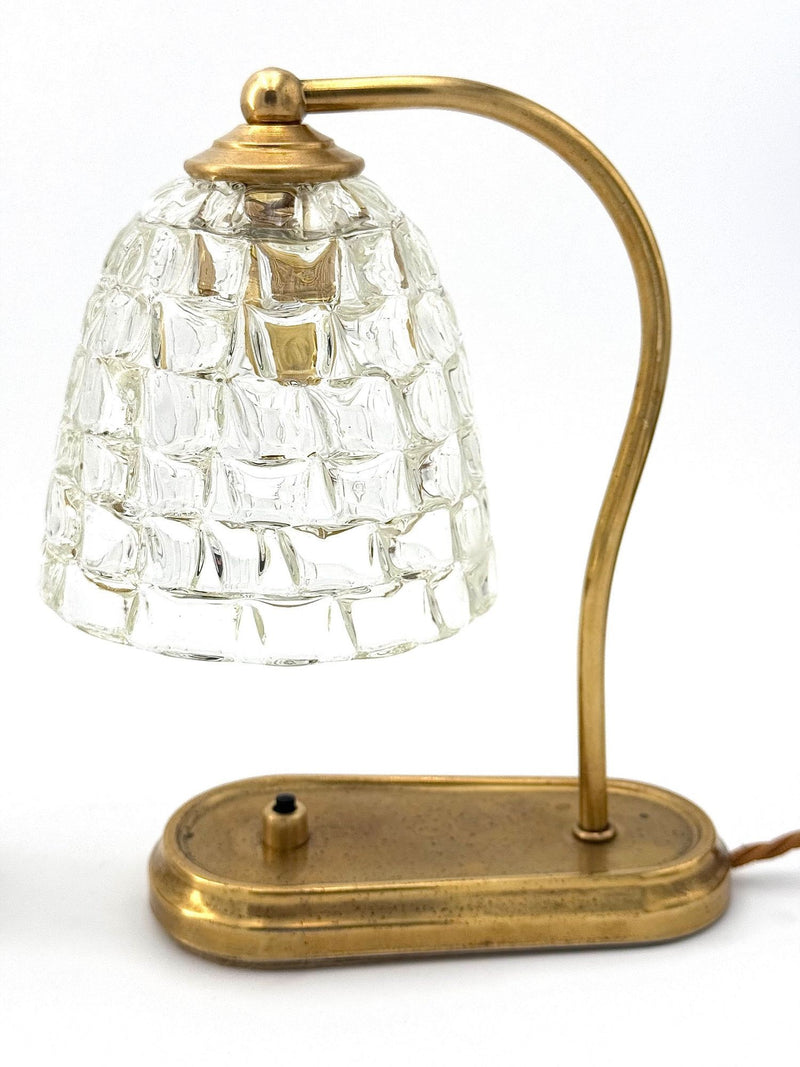 Mid century table lamps, Barovier Murano glass and brass - 1940s