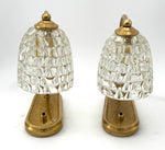 Mid century table lamps, Barovier Murano glass and brass - 1940s