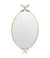 Mid century mirrors Italian oval with brass frame and dolphin detailing.