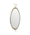 Mid century mirrors Italian oval with brass frame and dolphin detailing.