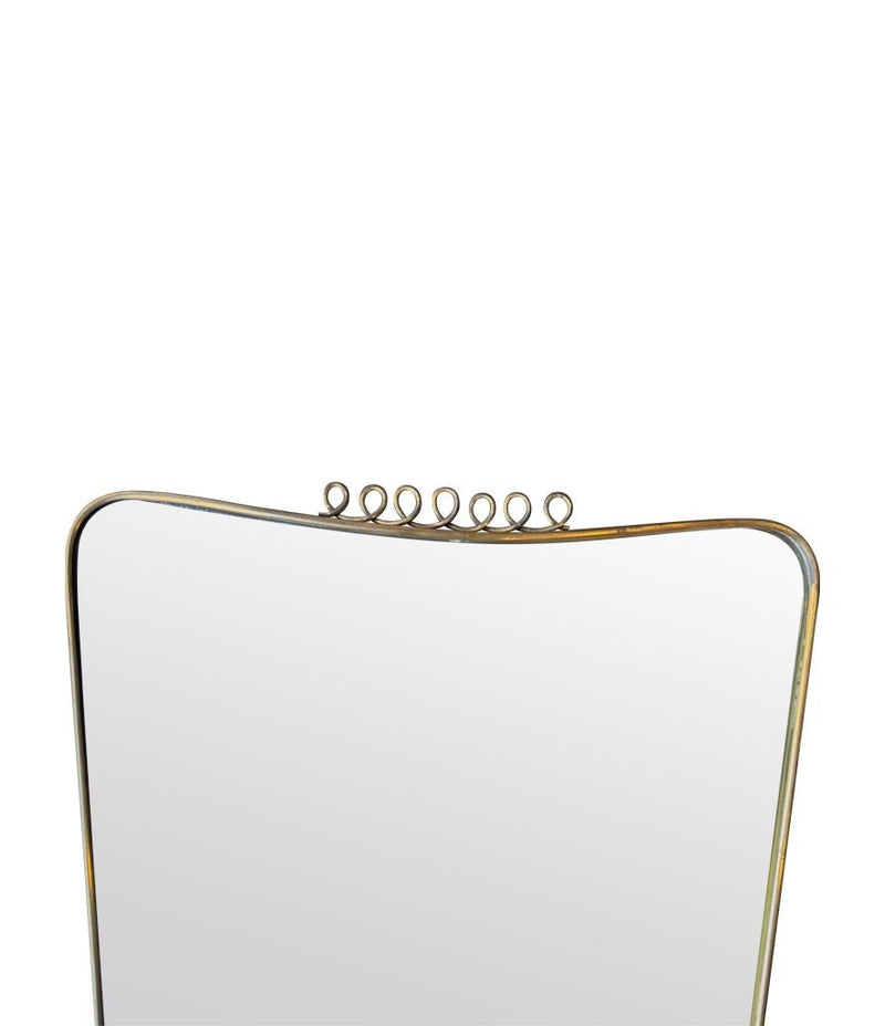 Mid Century mirror Gio Ponti 1950s Italian Brass framed mirror