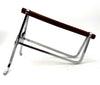 Pair of Mid Century bottle holders Jacques Adnet chrome and rosewood for Christolfe - 1950s