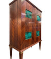 Mid Century bar cabinet by Pooalo Buffa with faux green malachite panels - 1950s -  mid century furniture London