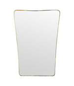 Mid century Italian brass framed mirror with original bevelled plate - mid century mirror