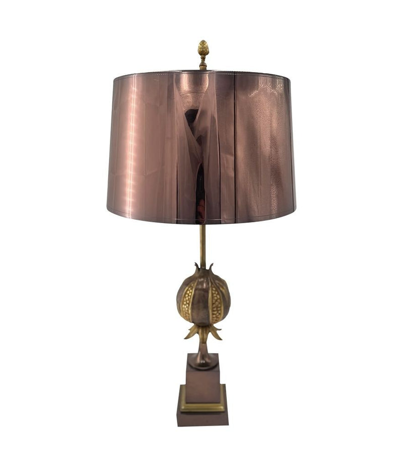 Mid century table lamp Maison Charles Pomegranate lamp with solid copper shade