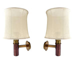 Mid century wall sconces by Stilnovo copper and brass with original shades 1960s