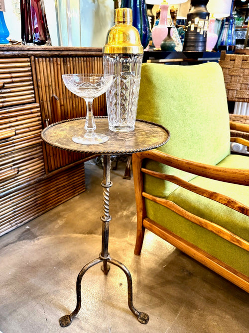 A 1950s Spanish gilt wrought iron martini table