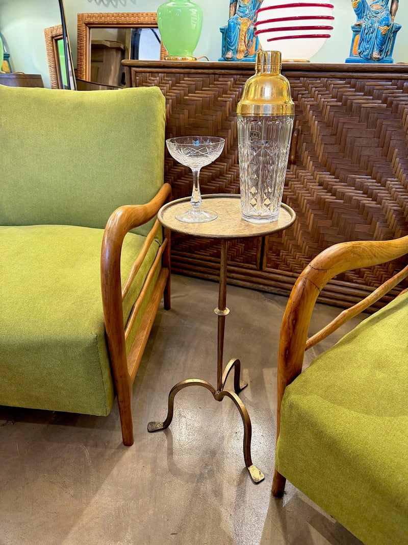 A Spanish 1950s gilt wrought iron martini table