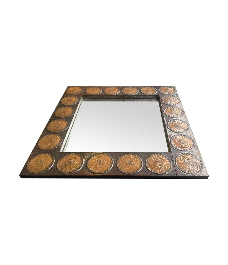 An Italian 1960s brass mirror by Santambrogio & De Berti