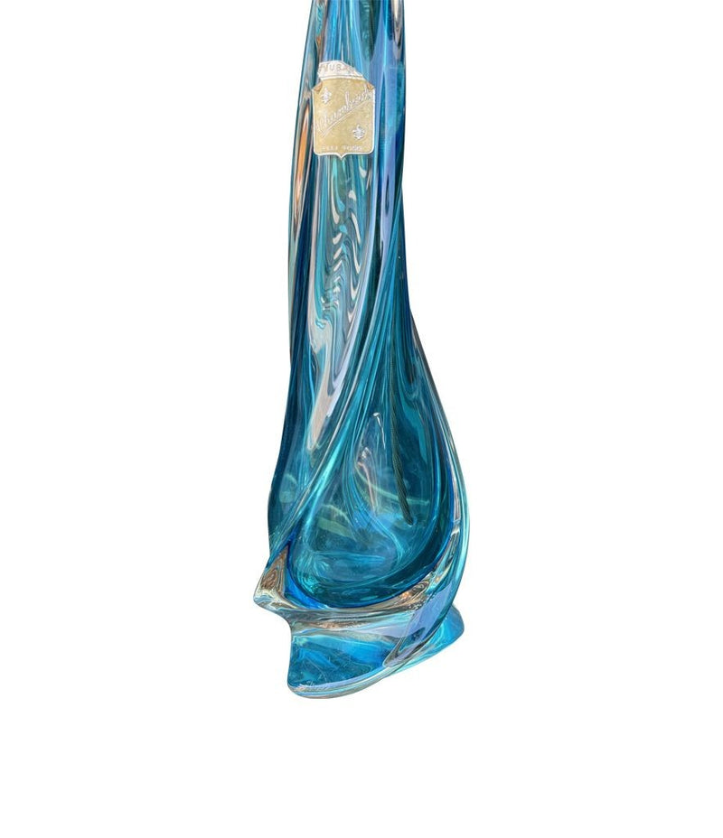 A large Murano turquoise glass lamp by Chambord Et Toso