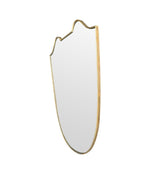 An orignal Italian 1950s shield mirror with orignal mirror plate