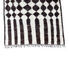 A vintage handmade Beni Ouarian diamond chequerboard and line pattern, Berber rug