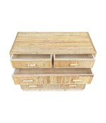 An Italian 1970s split cane bamboo chest of drawers by Vivai Del Sud