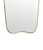 A lovely shaped large original 1950s brass framed mirror in the style of Gio Ponti