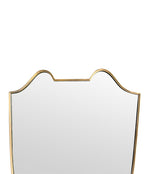 An orignal Italian 1950s shield mirror with orignal mirror plate