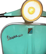 An orignal unique 1960s floor lamp made from the front half a Piaggio Vespa sprint 150