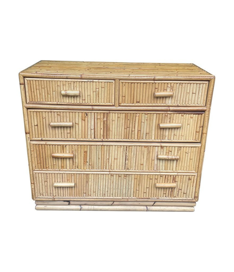 An Italian 1970s split cane bamboo chest of drawers by Vivai Del Sud