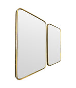 A lovely pair of 1950s Italian brass framed mirrors with solid wood backs