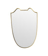 An orignal Italian 1950s shield mirror with orignal mirror plate