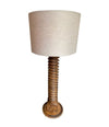 A French 1940s oak wine press corkscrew floor lamp in the style of Charles Dudouyt