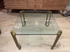 Pair of 1970s Peter Ghyczy Brass and Glass Side Tables