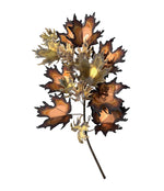 A pair of large 1970s Curtis Jere torch cut brass and bronze maple leaf sculptures