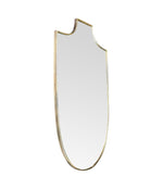 Mid Century Italian brass framed shield mirror 1950s