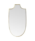 Mid Century Italian brass framed shield mirror 1950s