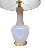 Mid Century table lamps lavender opaline Murano glass by Cenedese - 1960s - Italian