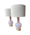 Mid Century table lamps lavender opaline Murano glass by Cenedese - 1960s - Italian