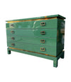 Mid century chest of drawers green lacquered by Guy Lefevre for Maison Jansen - 1970s - French