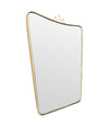 Mid century Italian brass shield mirror in the style of Gio Ponti