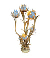 Mid century floor lamp - gilt metal flower design with seven lights in flowers - Italian - 1960s